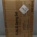 FUNLIO Toddler Swing with Foldable Metal Stand for Toddlers Aged 1~10 Years, 3-in-1 Baby Swing Set with 4 Sandbags for Backyard/Indoor/Outdoor Play, Easy to Assemble & Store (Blue)