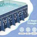Extra Large Non-Inflatable Swimming Pool for Family,Foldable Pools with 14 Triangle Bracket,Hard Plastic Shell Adult Collapsible Pool,Portable Folding Kids Pools for Backyard. (122IN)