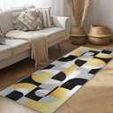 Snapjet 8x10 Black and Gold Geometric Modern Area Rug for Living Room Bedroom Abstract Large Rug Machine Washable Non-Slip Carpet for Dining Room Office