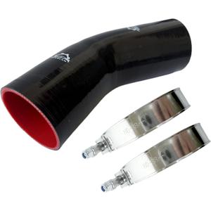 45 Degree 3" ID (76mm) Elbow Coupler Silicone Hose With Stainless T-Bolt Clamp - High-Temp 4-Ply Reinforced Design for Automotive Turbo/Intercooler/Intake Piping/Industrial Hydraulic