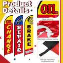 Hahafelt 3 Pack Auto Repair Shop Oil Change Feather Flag Sets, 8.2 x 2.1 ft Large Brake Services Advertising Windless Flag for Business Mechanics Automotive Car Repair Shops