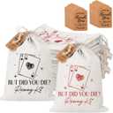 SATINIOR 24 Set Hangover Recovery Kit Bags 5'' x 7'' Vegas Wedding Hangover Survival Kit with Thank You Card and Drawstring for Bachelorette Bridal Shower Wedding Bridesmaid Gifts