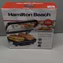 Hamilton Beach Panini Press, Sandwich Maker & Electric Indoor Grill, Upright Storage, PFAS-Free Nonstick Easy Clean Grids, Stainless Steel (25410)