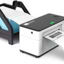 MUNBYN Label Holder for Rolls and Fan-Fold Labels, Thermal Sticker Roll Holder for Desktop Thermal Printer Shipping Supplies Industrial Paper, Black