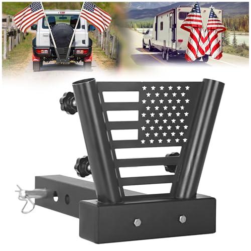 Heavy Duty Hitch Flag Pole Holder,Trailer Hitch Flag Pole Holder, Universal Flag Holder for Truck,Car, SUV, Pickup, Camper & Trailer,Compatible with 2" Trailer Receiver