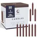 Candle Charisma 100 Brown Spell Candles - 4" Unscented Paraffin Chime Candles, Smokeless & Dripless, Colored Candles, 1.5 Hours Burn Time 0.4" Thick Taper Candles  Parties