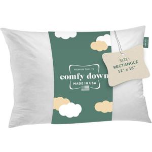 ComfyDown Decorative Throw Pillow Insert, Down and Feather Fill, 100% Cotton Cover, 233 Thread Count - Made in USA (12 X 18) (White)
