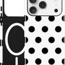Magnetic Polka Dot Phone Case for iPhone 13 Pro, Compatible with MagSafe, Cute Big White Polka Dots Aesthetic Soft TPU and Hard PC Shockproof Protective Phone Cover for Women Girls-Shiny