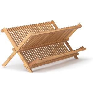 HIC Kitchen Bamboo Folding Dish Drying Rack, 20.5 x 13-Inches