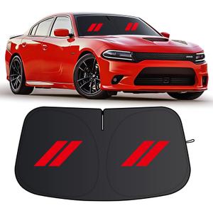 Windshield Sun Shade for Dodge Charger 2011-2024, 300T Silver Sun Visor Foldable Front Window Sunshade Sun Visor Protector Block UV Rays 2011-2024