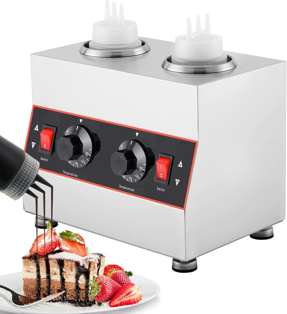 Electric Cheese Sauce Warmer Nacho Cheese Dispenser Warmer with 22oz Bottle, Bottle Warmer for Chocolate Hot Fudge Caramel 86-185 110V