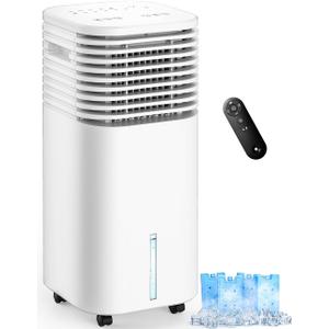 CENSTECH 4-IN-1 Portable Air Conditioners, Evaporative Air Cooler w/4 Modes & 3 Speeds, 15H Timer for Smart Auto-off, 2-Gal Tank for 20H Cooling,17FT Remote,No Hose Needed,120Oscillating Swamp Cooler