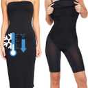Popilush Maxi Womens Shapewear Dress Long Dresses Built-in Bra Slip with Adjustable Straps Bodycon Tube (Large, Black)
