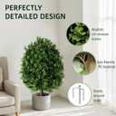 QCQHDU Artificial Boxwood Topiary Ball Bush for Outdoor, 26.8" Fake Trees Evergreen Plants with Ground Spike,UV Resistant Faux Greenery Shrubs for Indoor,Garden,Yard,Front Porch,Patio Decor,Set of 2