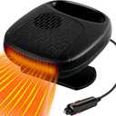 Car Heater 2 in 1 Automobile Windshield Fast Heaters That Plugs Into Cigarette Lighter Portable Fast Heating Defrosting Defogger 12V Black