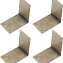 Antique Bronze Corner Brackets Brass Brace 2.36"x1.57"x0.04" Box Right Angle Edge Cover Pack of 4 for Wooden Toolbox,Cabinet,Chest