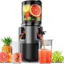Juicer Machines, Cold Press Juicer with 6" Extra Wide Chute, 90oz Capacity, Powerful AC Brushless Motor, High Juice Yield, Quiet Low db, BPA-Free Juicer Press For Whole Vegetables & Fruits