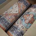 KIMODE Anti Fatigue Kitchen Mat 20"x47"+20"x32", Boho Distressed Kitchen Rugs Sets of 2, Kitchen Mats for Floor Cushioned Non Slip, Comfort Kitchen Floor Mats for Sink, Laundry, Desk Orange