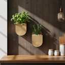 Aimto Wooden Wall Vase Set of 2, Bamboo Boho Wall Decor Planters Holder for Indoor Plants, for Entryway, Hallway, Bathroom, Living Room, Dining Room