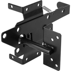 Heavy Duty Self-Locking Gate Latch for Wooden Fence, Post Mount Automatic Gate Lock Gravity Door Latch Hardware for Secure Pool, Outdoor Garden, Metal Gates Vinyl Fence, Black Finish