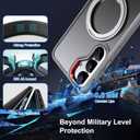 2 x Compatible with Samsung Galaxy S25 Case 360 Invisible Ring Stand Magnetic Case [Compatible with Magsafe][Military Drop Protection] Anti-Fingerprint Shockproof Translucent Design for S25Gray