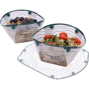 Coghlan's Snapfold Bowls 2-Pack  Collapsible, Lightweight and Leakproof for Camping, Hiking, Travel, Picnics, and Outdoor Adventures, BPA-Free, Foldable Space-Saving Design for Easy Storage