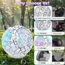 Bubble Machine Automatic Bubble Blower for Kids Toddlers Spherical LED Bubble Maker Electric Auto Rotating 45/360 Outdoor Toy for Easter and Birthday Gift Party Wedding