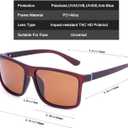 NIEEPA Men's Sports Polarized Sunglasses Square Frame Glasses NP1007 (A30 Mattebrown Frame/Brown Lens)