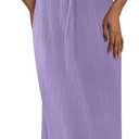 PRETTYGARDEN Women Sleeveless Casual Flowy Maxi Dress | Soft Lightweight Fabric, Strappy Loose Fit, Thick Shoulder Strap with Pockets, Beach Vacation Dresses, Trendy Summer Clothes (Purple, M)