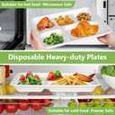 Compostable 5 Compartment Plates Disposable, 10.25 x 8.25 inch, [50-Pack] Heavy Duty Paper Plates with dividers, Sturdy School Lunch Trays, White Large Paper Dinner Plates for Buffet Party