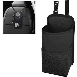2-in-1 Large Cup Holder, 80 oz Multifunctional Car Seat Side Organizer, Hanging Water Bottle Holder Bag, Car Stuff Holder with Mesh Pocket for Phone & Drink, Suitable for Car SUV Truck (1 PC)