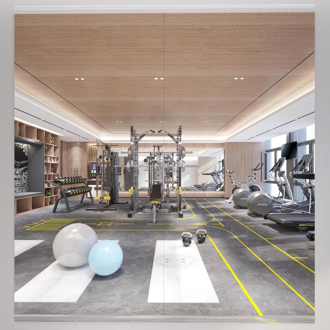 yarnuwa 65X24 2Pack Large Home Gym Mirror, Frameless Tempered Glass Dance Wall Mounted Mirror for Home, Yoga, Dancing, Studio, Living Room