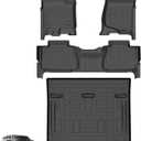 Floor Mats for 2007-2014 Chevrolet Tahoe & GMC Yukon Bench (NOT fit Yukon XL or Hybrid), 8 Seats, TPE All Weather Floor Liners for Chevy Tahoe Floor Mats, Non-Slip Waterproof Cargo Liner
