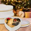 Oairse White Gift Boxes with Lids for Present Heart Shaped Flower Boxes for Arrangements Set of 4 Floral Gift Boxes for Bridesmaid, Proposal, Wedding, Birthday, Baby Showers