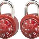 Master Lock 1530T Locker Lock Combination Padlock, 2 Count (Pack of 1), Colors May Vary