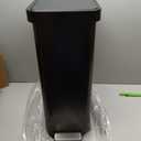 EKO Hudson Slim 50L / 13.2 Gallon Kitchen Trash Can with Lid, Stainless Steel Step Garbage Can for Kitchen or Home, Space-Saving Garbage Can with Soft Close Lid, Stay-Open, Liner Ring, Matte Black