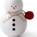 Ceramic Christmas Vase, Snowman Decor vases, Xmas Home Decor, Christmas Decorations Indoor Snowman Ornaments for Winter Holiday Farmhouse Mantle Centerpiece Decor