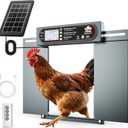 Automatic Chicken Coop Door with Horizontal Dual Opening, Remote & Manual Control, USB Backup, Predator-Proof Larger Opening Size House Door Solar Powered for Chicken, Duck and Poultry