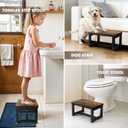 Step Stool, Height-Adjustable Wooden Step Ladder Foot Stool Small Kitchen Stool Helper for Toddler Adults, Ladder Chair for Home Bedside