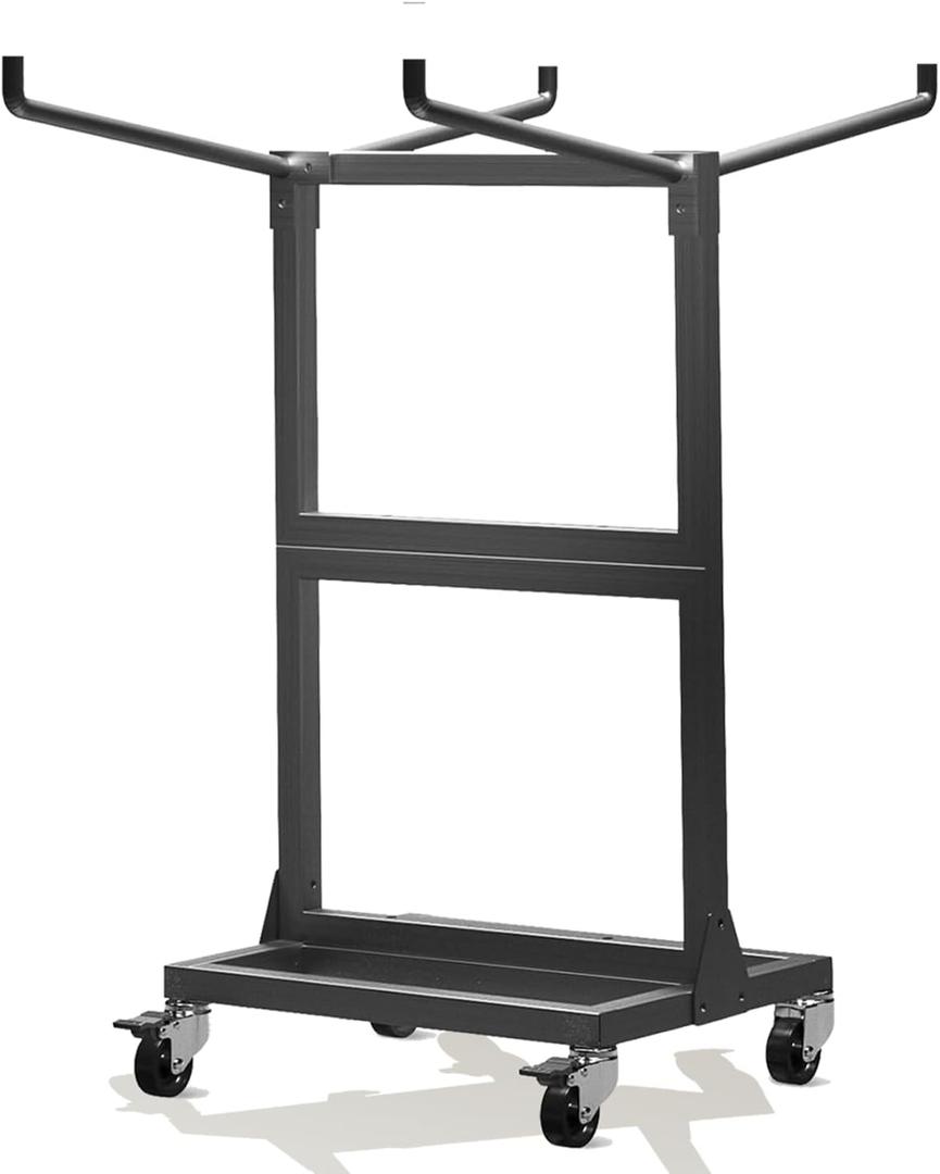 Folding Chair Rack, 300Lbs Capacity Heavy Metal with Locking Universal Wheels, Storage for 14 Chairs, for a Variety of Occasions