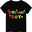 Super Soft Birthday Boy Short Sleeve T-Shirt Gifts for Boys Birthday Party. 140 Size
