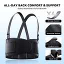 Work Back Brace for Men & Women, Adjustable Lower Back Support Belt for Sciatica, Herniated Disc, Pain Relief, Moving Warehouse Heavy Lifting Safety & Protection (Black, XX-Large)