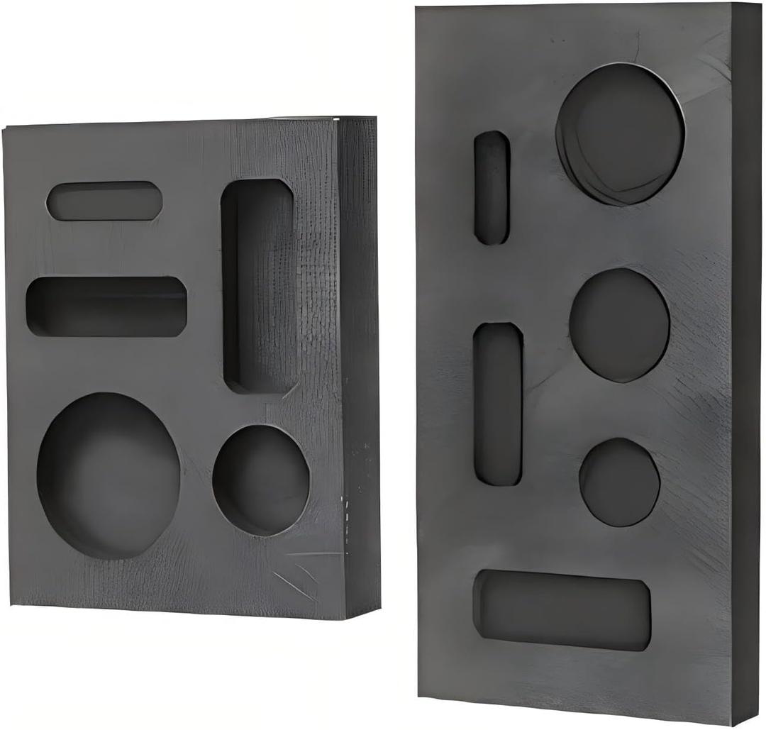 2 Piece MINI Graphite Molds for Casting Gold Silver Aluminum Copper Brass, HOMOMSAE Small High-Purity DIY Metal Ornaments Melting Refining