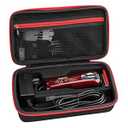 Aproca Hard Travel Storage Case Compatible with Wahl Professional 5-Star #8148#8504 Cord/ Cordless Magic Clip (Black with Red Zipper)