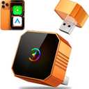 2026 Aimoon Mini Wireless CarPlay Adapter Upgrade Wired to Wireless for CarPlay & Android Auto Plug and Play Fast Auto-Reconnect Stable Control Zero Delay Car Play for iPhone iOS 10+ Android 11+