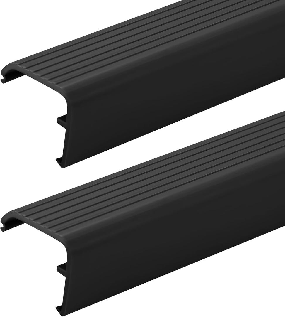 Briwooody 2 Packs Residential Threshold Cap 36'' Traditional Fixed Vinyl Cap Exterior Door Threshold Replacement for Residential Entry Door(Black)