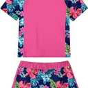 ADUKIDE Girls Rash Guard Swimsuit 2-Piece Bathing Suit UPF 50+ Summer Beach Swimwear Size 9T