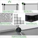 C&AHOME Cube Storage Organizer, 6-Cube Shelves Units, Closet Cabinet, DIY Plastic Modular Book Shelf, Ideal for Bedroom, Living Room, Office, 36.6" L x 12.4" W x 36.6" H Grey UPCS06G