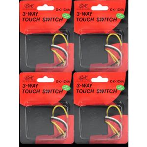 OK Lighting Touch Switch 1-Pack, 3-Way, Black, Manual, IP54 Rated
