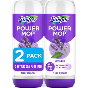 Swiffer Power Mop Refill Solution, Floor Cleaner for Mopping Tile, Vinyl, Laminate, Wood in Home, Bathroom, Kitchen, All Purpose Multi-Surface Solution for Floor Cleaning, Lavender Scent, 50.6oz